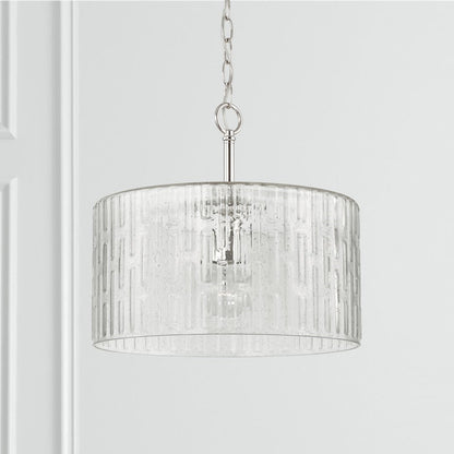 OPEN BOX: Capital Lighting Emerson 15in 1-Light Semi-Flush Mount | Polished Nickel and Seeded Glass | Foyer & Dining Room | Model CL241311PN