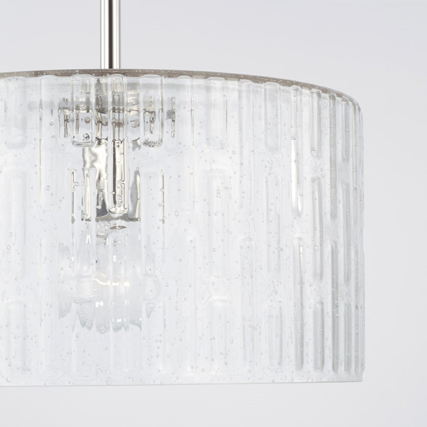 OPEN BOX: Capital Lighting Emerson 15in 1-Light Semi-Flush Mount | Polished Nickel and Seeded Glass | Foyer & Dining Room | Model CL241311PN