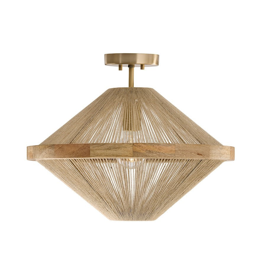 OPEN BOX ITEM: Capital Lighting Maya 1Lt 16" Semi Flush, Brass - 252812MA