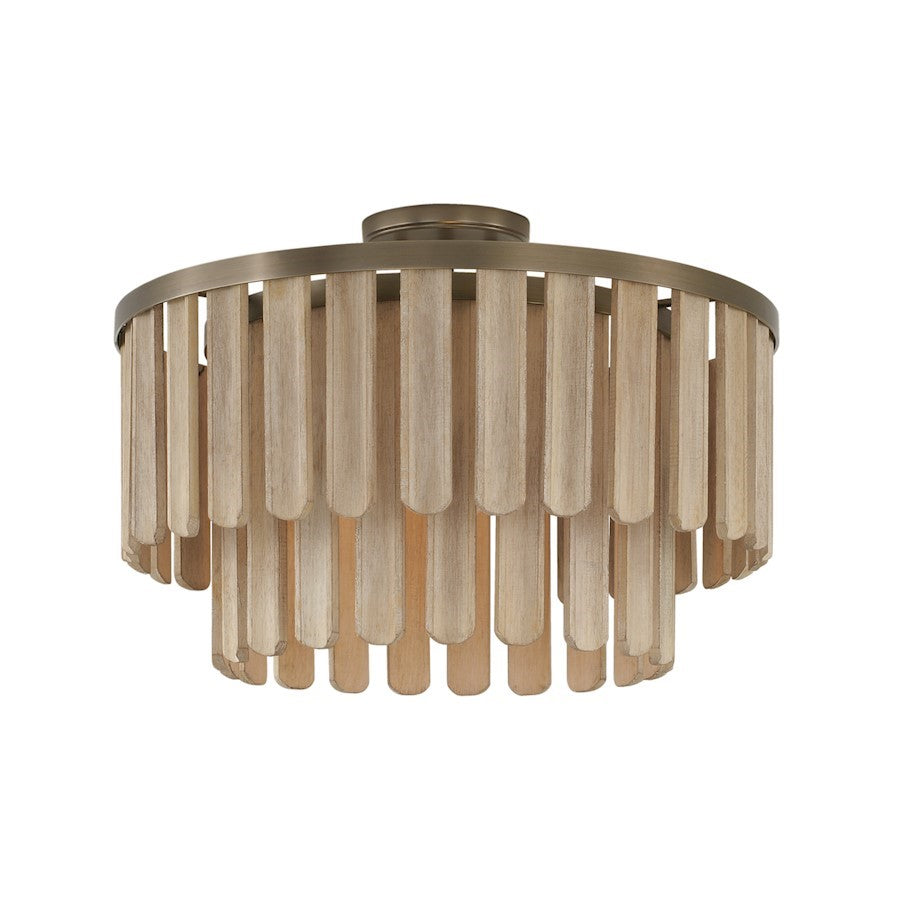 OPEN BOX ITEM: Capital Lighting Jada 1 Light Semi-Flush, Dark Brass - 255611DR