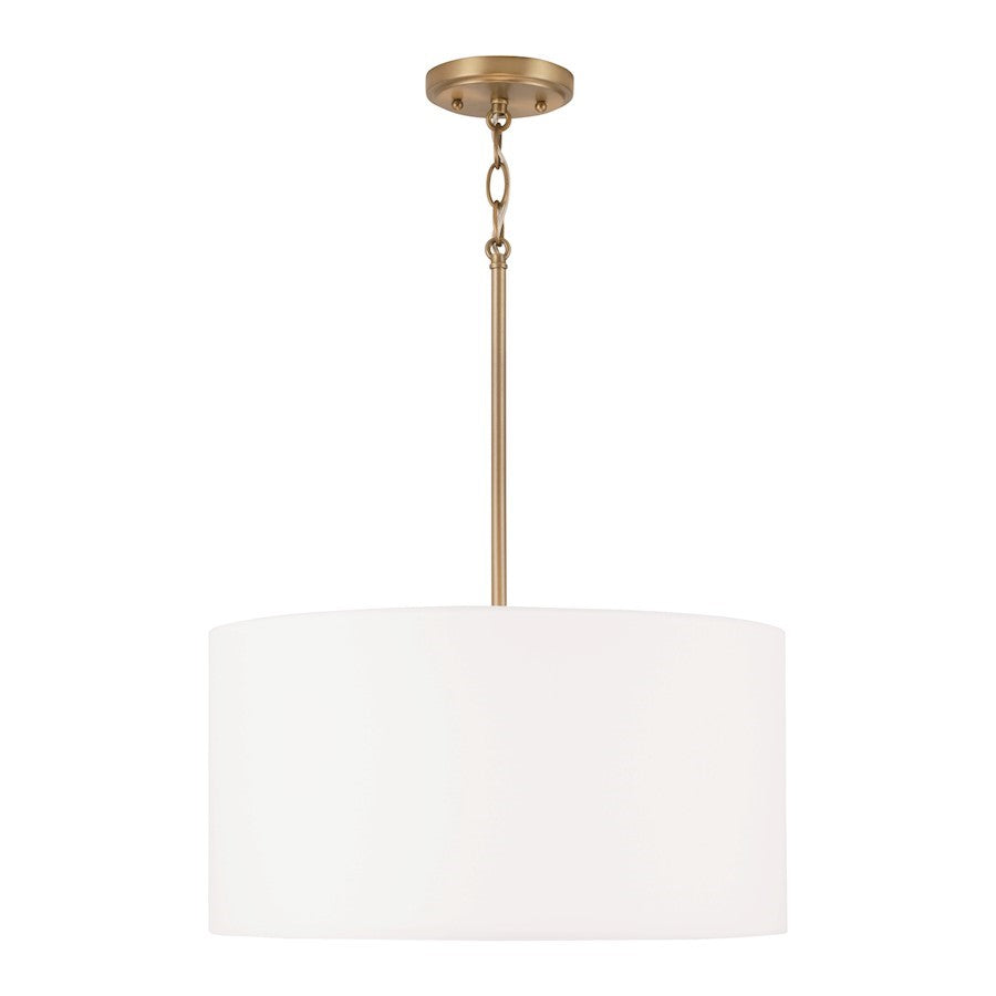 OPEN BOX: HomePlace Alan 3-Lt Pendant, BR/White Stay-Straight