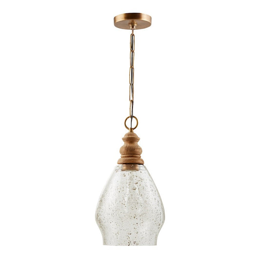 OPEN BOX ITEM: Capital Lighting 1 Light Pendant, Wood/Brass