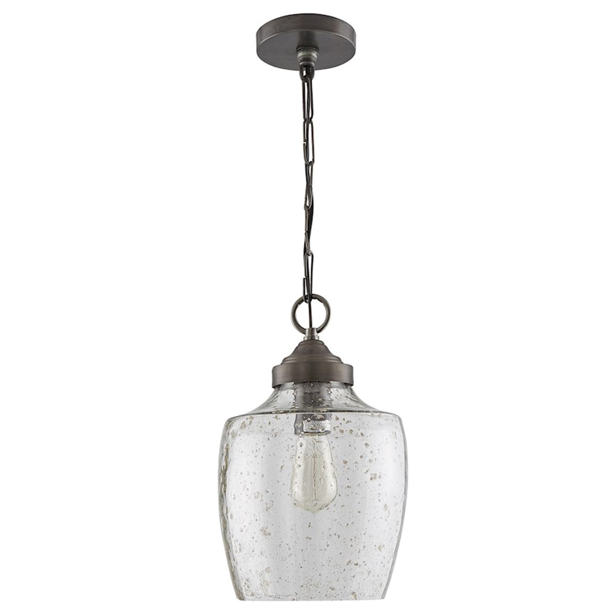 OPEN BOX ITEM: Austin Allen Stoney Pendant, Pewter/Seeded Glass