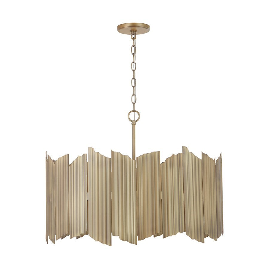 OPEN BOX: Capital Lighting Xavier 4 Light Pendant, Aged Brass - 333441AD