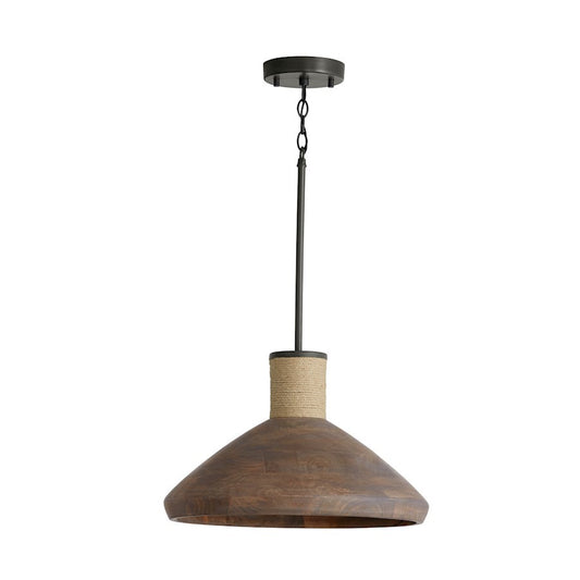 OPEN BOX: Capital Jacob 1-Light Large Pendant, Grey Wash Iron Silk