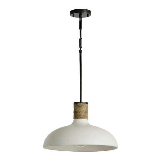 OPEN BOX: Capital 1-LT Large Pendant, Dark Pewter/White Ceramic
