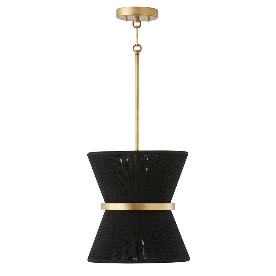 OPEN BOX ITEM: Capital Cecilia 1 Light Pendant, Black Rope/Brass - 341211KP