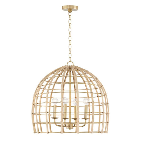 OPEN BOX: Capital Lighting Wren 4 Light Pendant, Matte Brass - 344141MA