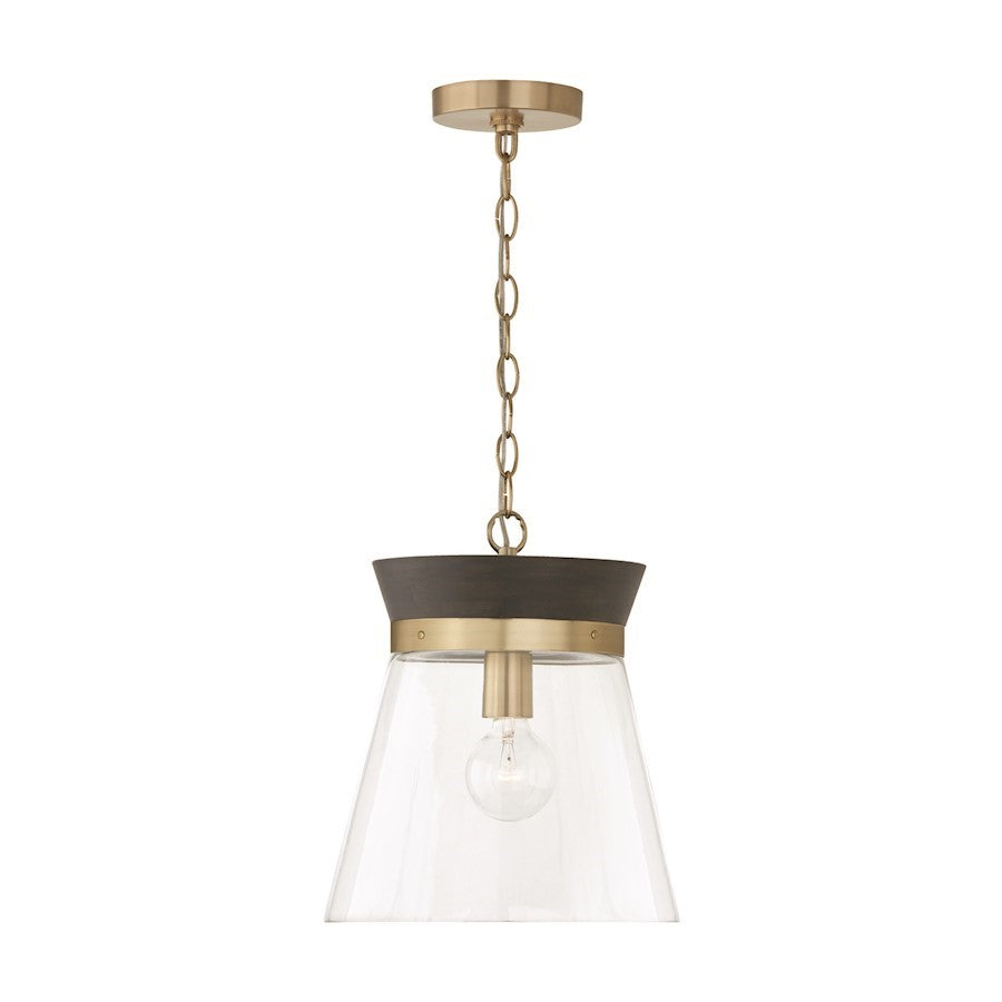 OPEN BOX ITEM: Capital Lighting Finn 1 Light Pendant, Black/Clear - 347311KR