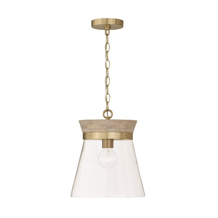 OPEN BOX ITEM: Capital Lighting Finn 1 Light Pendant, White/Clear - 347311WS
