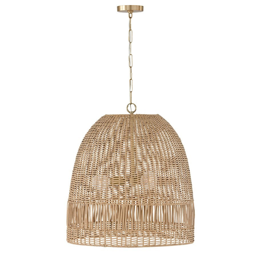 OPEN BOX: Capital Lighting Naomi 3 Light Pendant, Brass - 347533MA