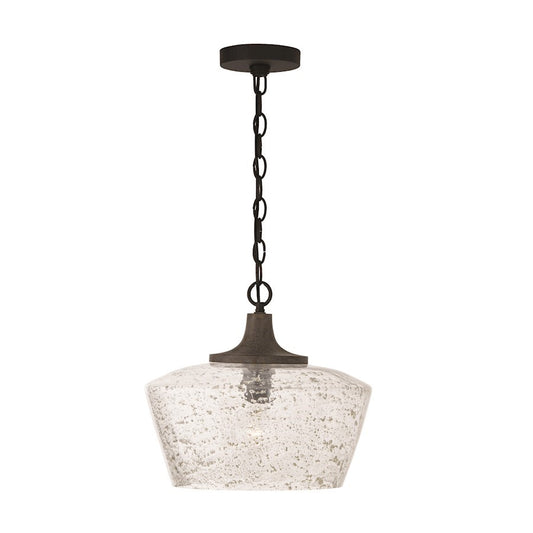 OPEN BOX ITEM: Capital Clive 1 Light Pendant, Grey/Black/Stone - 347611CK
