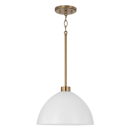 OPEN BOX ITEM: HomePlace Ross 1 Light Pendant, Brass/White/White - 352011AW