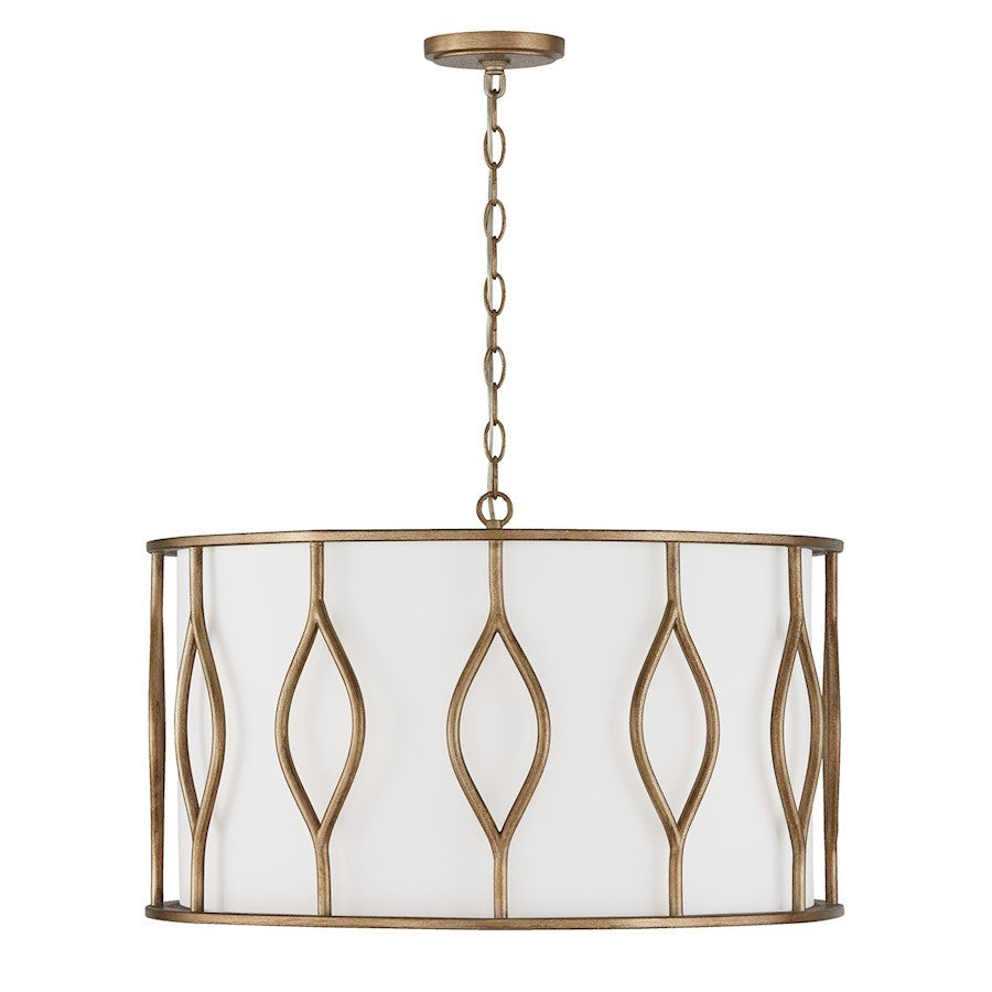 OPEN BOX: Capital Lighting Cohen 4 Pendant, Mystic Luster/White - 352541ML