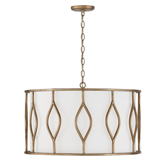 OPEN BOX: Capital Lighting Cohen 4 Pendant, Mystic Luster/White - 352541ML