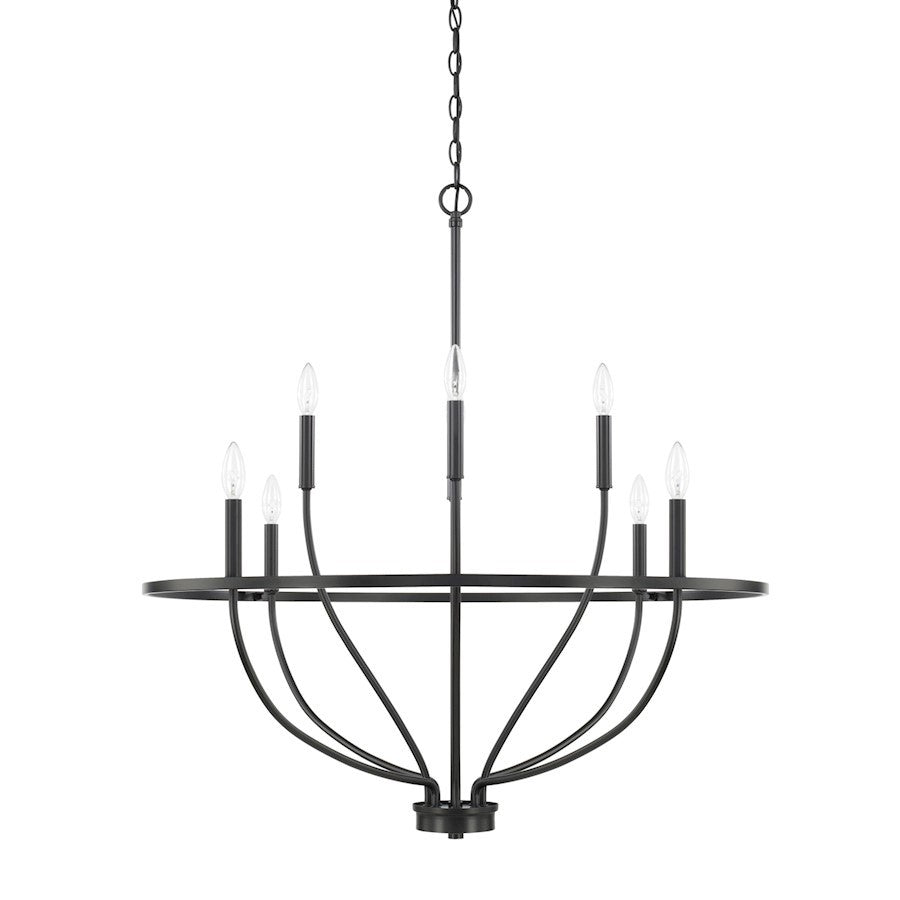8 Light Chandelier, Black