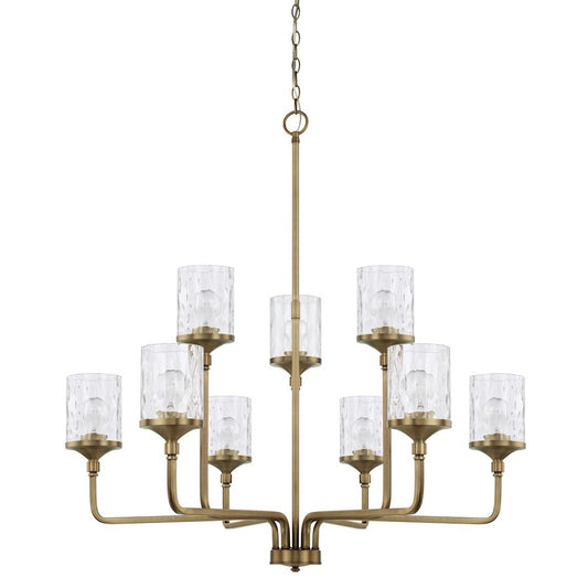 OPEN BOX: Capital Lighting Colton 9 Light Chandelier, Brass - CL428891AD-451