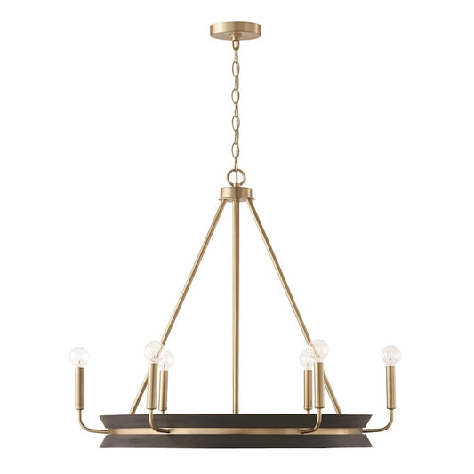 OPEN BOX ITEM: Capital Lighting Finn 6 Light Chandelier, Black - 447361KR