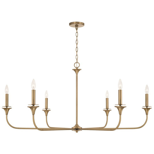 OPEN BOX ITEM: HomePlace Lighting Presley 6 Light Chandelier, Brass - CL448961AD