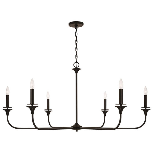 OPEN BOX: Capital Lighting Presley 6 Light Chandelier, Black - CL448961MB
