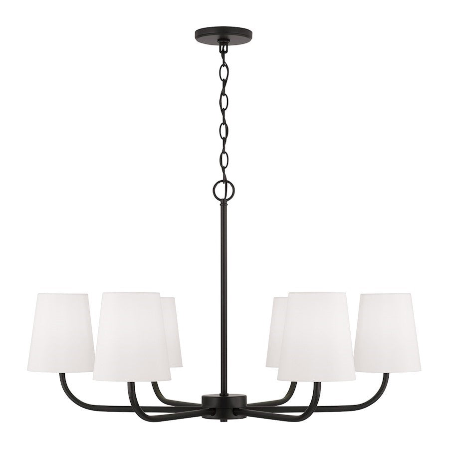 OPEN BOX ITEM: Capital Brody 6 Chandelier, Black/White Fabric - 449462MB-706