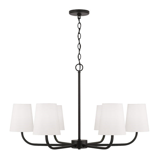 OPEN BOX ITEM: Capital Brody 6 Chandelier, Black/White Fabric - 449462MB-706