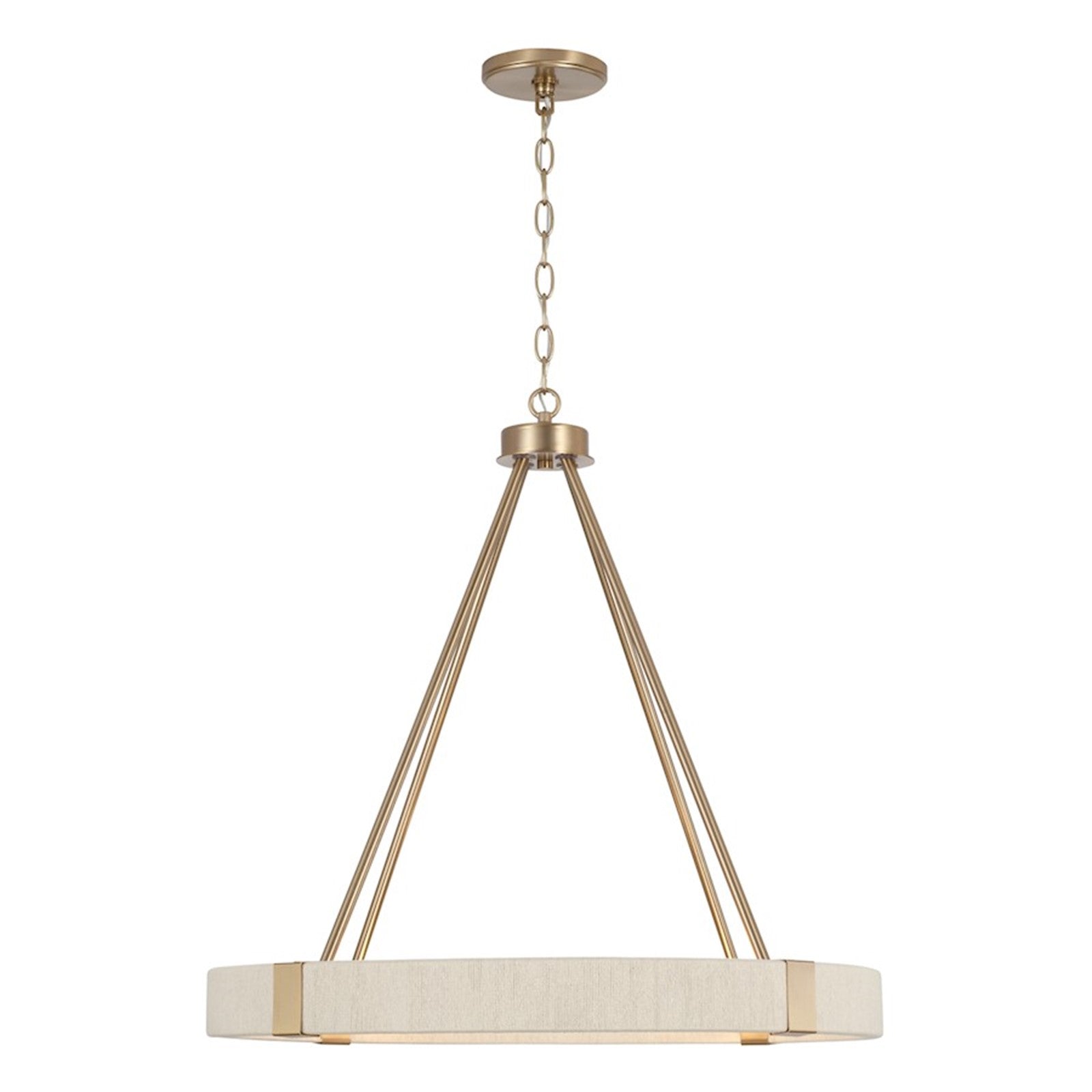 OPEN BOX: Capital Lighting Delaney 26in 4-Light Chandelier | Matte Brass and Bleached Natural Rope | Dining Room & Living Room | Model CL449841MA