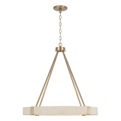 OPEN BOX: Capital Lighting Delaney 26in 4-Light Chandelier | Matte Brass and Bleached Natural Rope | Dining Room & Living Room | Model CL449841MA
