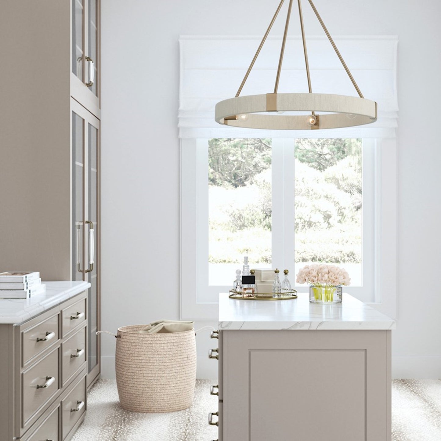 OPEN BOX: Capital Lighting Delaney 26in 4-Light Chandelier | Matte Brass and Bleached Natural Rope | Dining Room & Living Room | Model CL449841MA