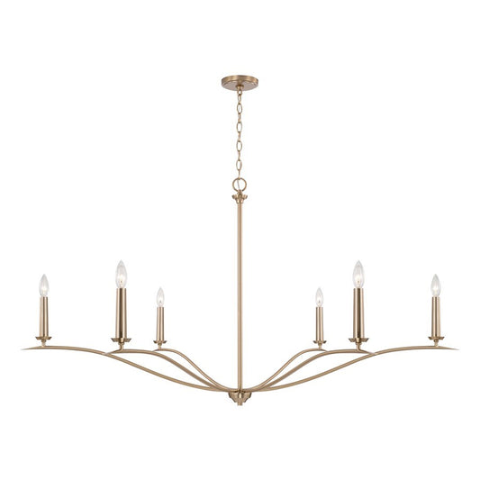 OPEN BOX: Capital Lighting Grady 6 Light Chandelier, Matte Brass - 450661MA