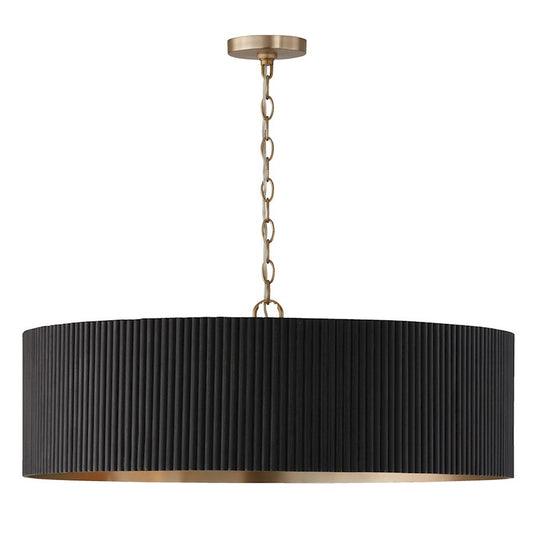 OPEN BOX: Capital Lighting Donovan 4-Lt Chandelier, Black/Brass - 450741KR