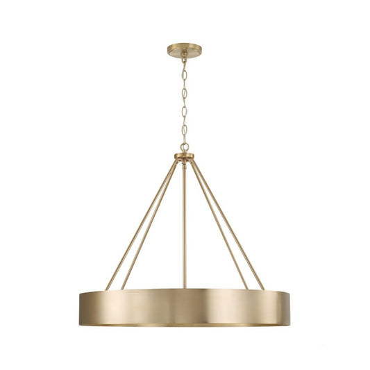 OPEN BOX: Capital Lighting Weller 4Lt Chandelier, Matte Brass - 453041MA