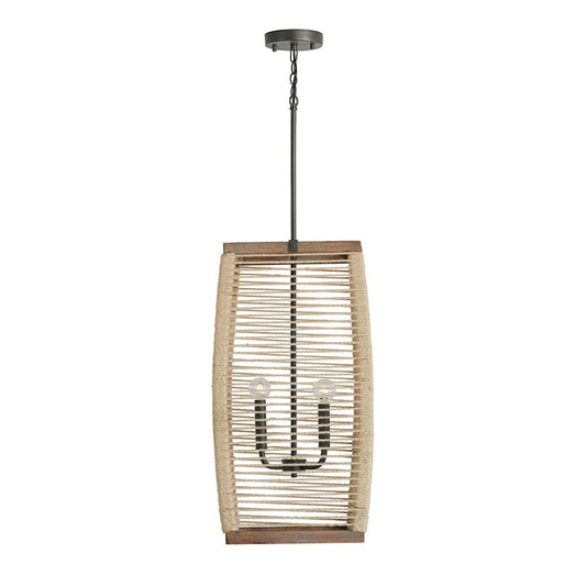 OPEN BOX: Capital Lighting Jacob 4-Light Foyer, Grey Wash Iron Silk