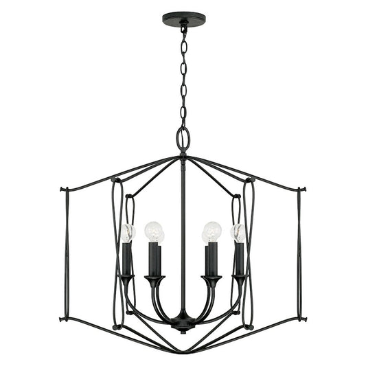 OPEN BOX: Capital Lighting Bentley 6 Light Foyer in Black Iron - 541661BI