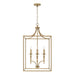 OPEN BOX:Capital Lighting Abbie 4 Light Foyer in Aged Brass - 542641AD