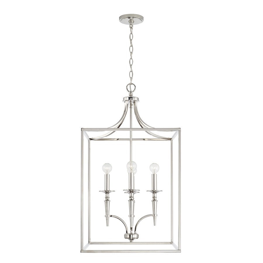 OPEN BOX:Capital Lighting Abbie 4 Light Foyer in Polished Nickel - 542641PN