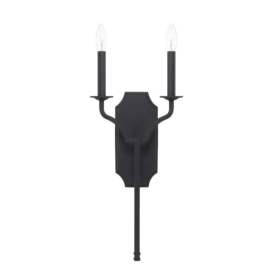 OPEN BOX: Capital Lighting Ravenwood 2 Light Sconce, Black Iron - 619821BI