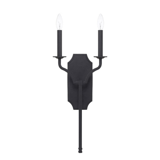 OPEN BOX: Capital Lighting Ravenwood 2 Light Sconce, Black Iron - 619821BI