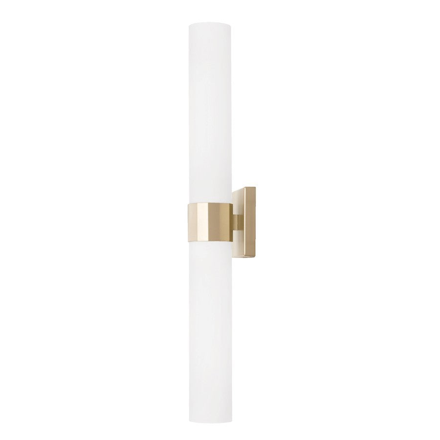 OPEN BOX ITEM: Capital Lighting Sutton 2 Light Sconce, Gold/White - CL646221SF