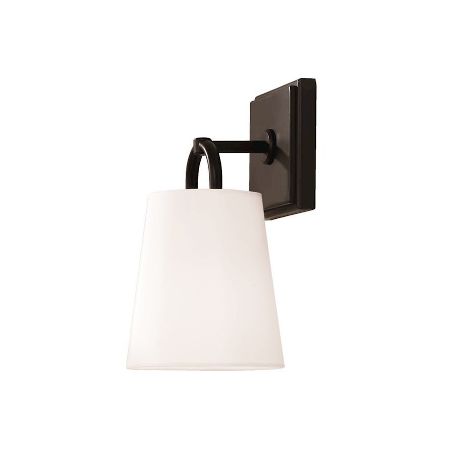 OPEN BOX:Capital Lighting Brody 1 Light Wall Sconce, Black/White - 649411MB