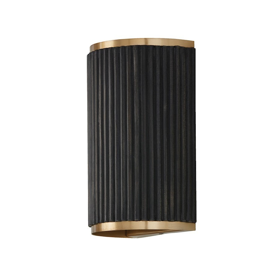 OPEN BOX ITEM: Capital Lighting Donovan 2 Light Sconce, Black/Brass - 650721KR