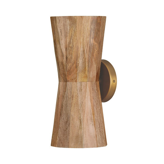 OPEN BOX: Capital Lighting Nadeau 2 Light Sconce, Light Wood/Brass - CL651021LW