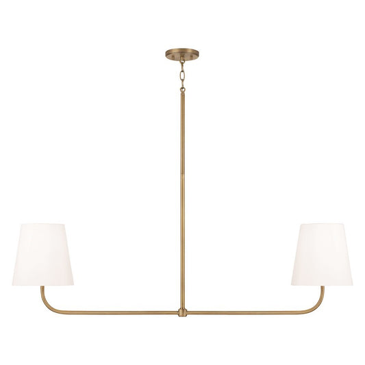 OPEN BOX: Capital Lighting Brody 2 Light Island, Brass/White - CL849421AD