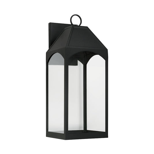 OPEN BOX: Capital Burton 1 Light 10" Outdoor Wall Lantern, Black - 946341BK-GL
