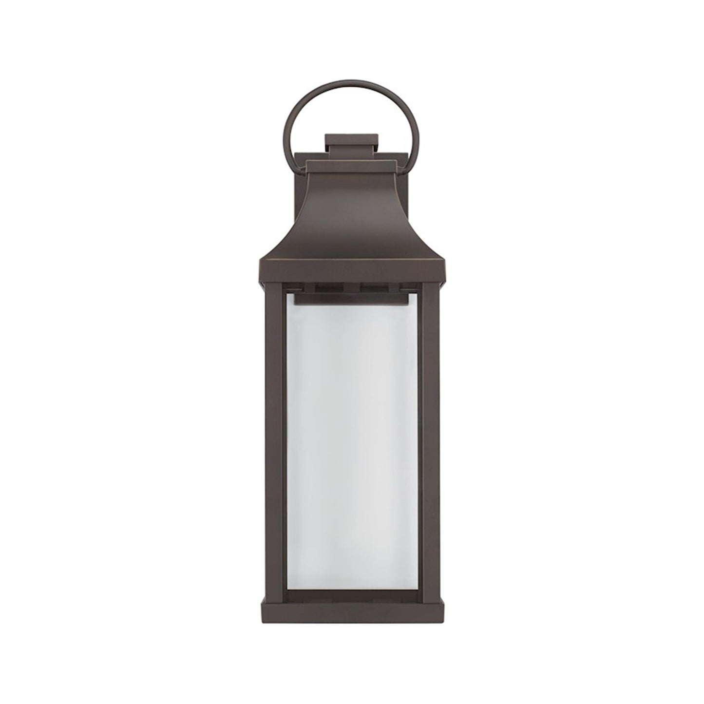 OPEN BOX: Capital Lighting Bradford 7in 1-Light Outdoor Wall Lantern | Oiled Bronze and Clear Glass | Covered Patio & Entryway | Model CL946421OZ-GL