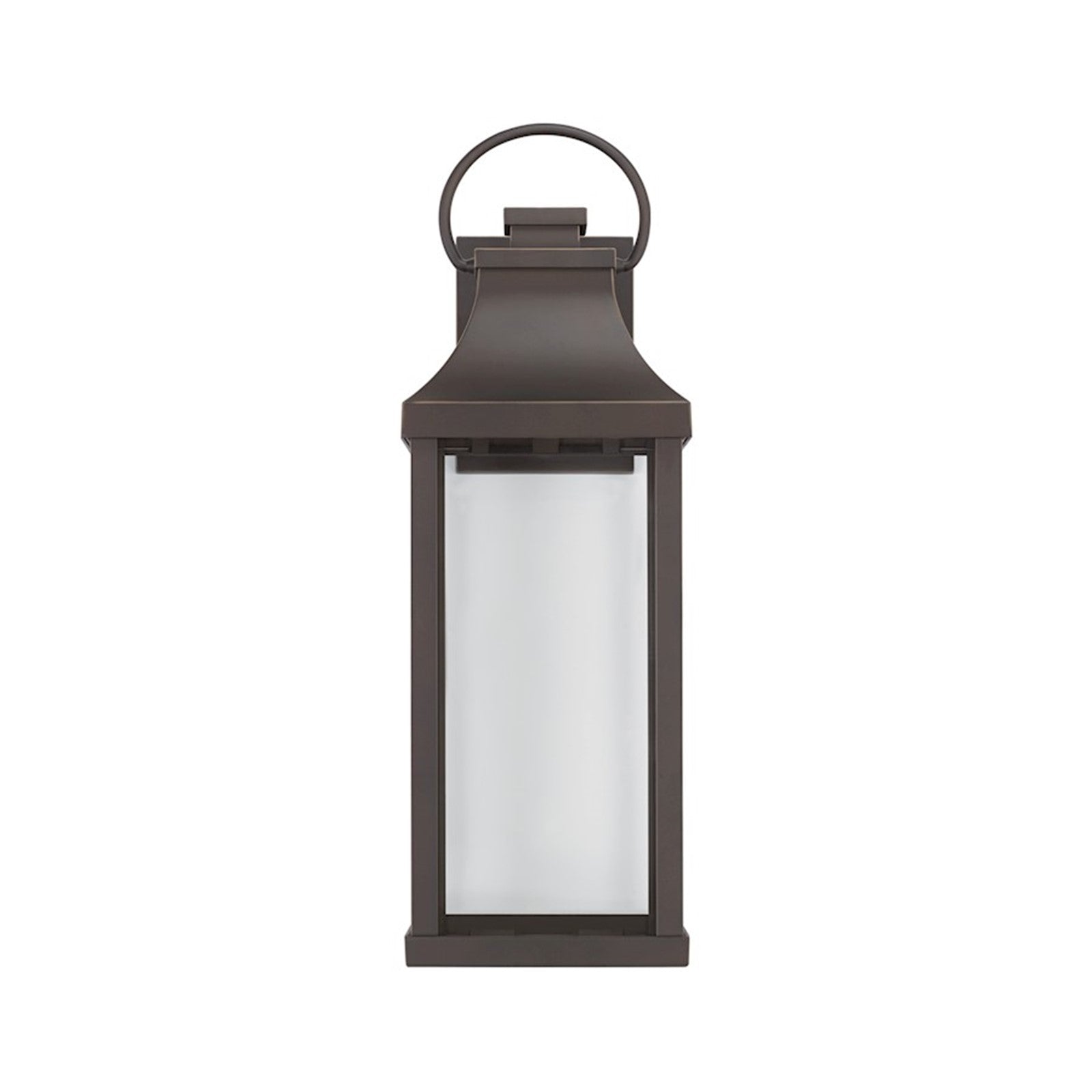 OPEN BOX: Capital Lighting Bradford 7in 1-Light Outdoor Wall Lantern | Oiled Bronze and Clear Glass | Covered Patio & Entryway | Model CL946421OZ-GL
