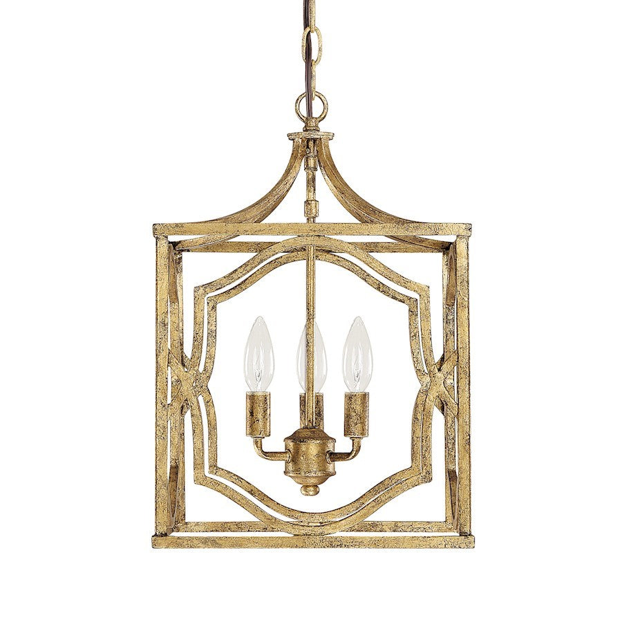 OPEN BOX: Capital Lighting Blakely 3 Light Foyer, Antique Gold