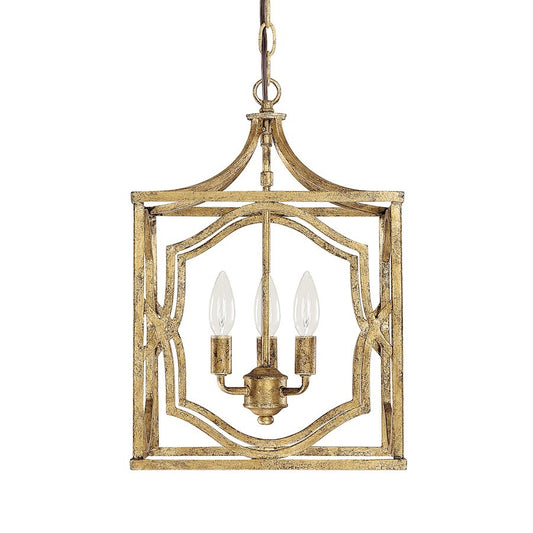 OPEN BOX: Capital Lighting Blakely 3 Light Foyer, Antique Gold