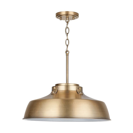 OPEN BOX: Austin Allen & Co. Oakwood 1-Light Pendant, Aged Brass - CL9D328A