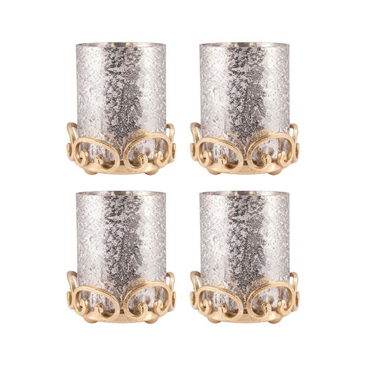 OPEN BOX ITEM: ELK Lifestyle Gwendolyn Pillar Holders (Set of 4), Gold